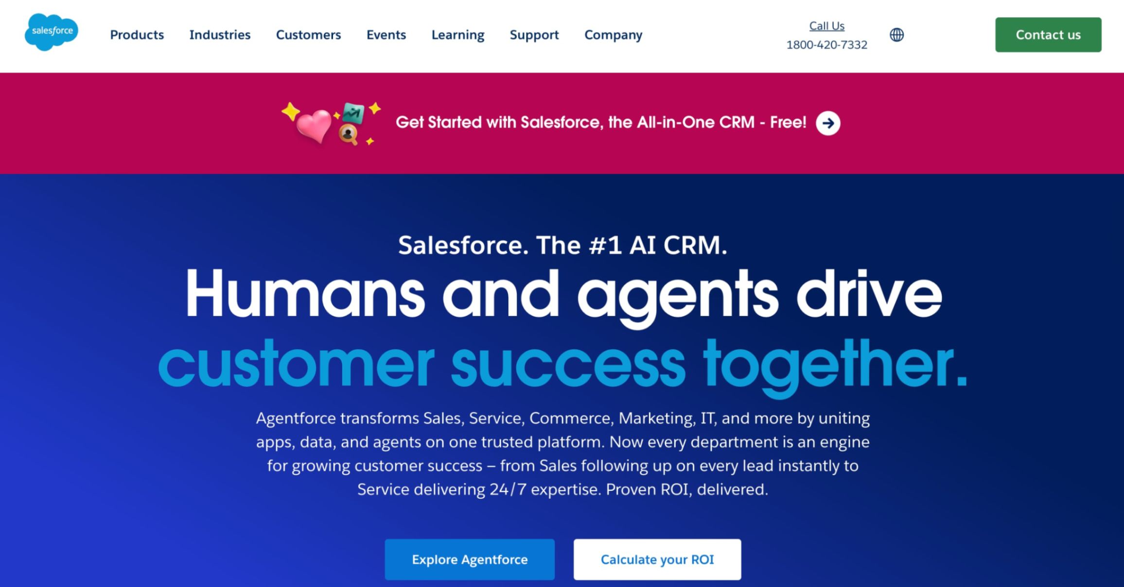 Screenshot of Salesforce homepage